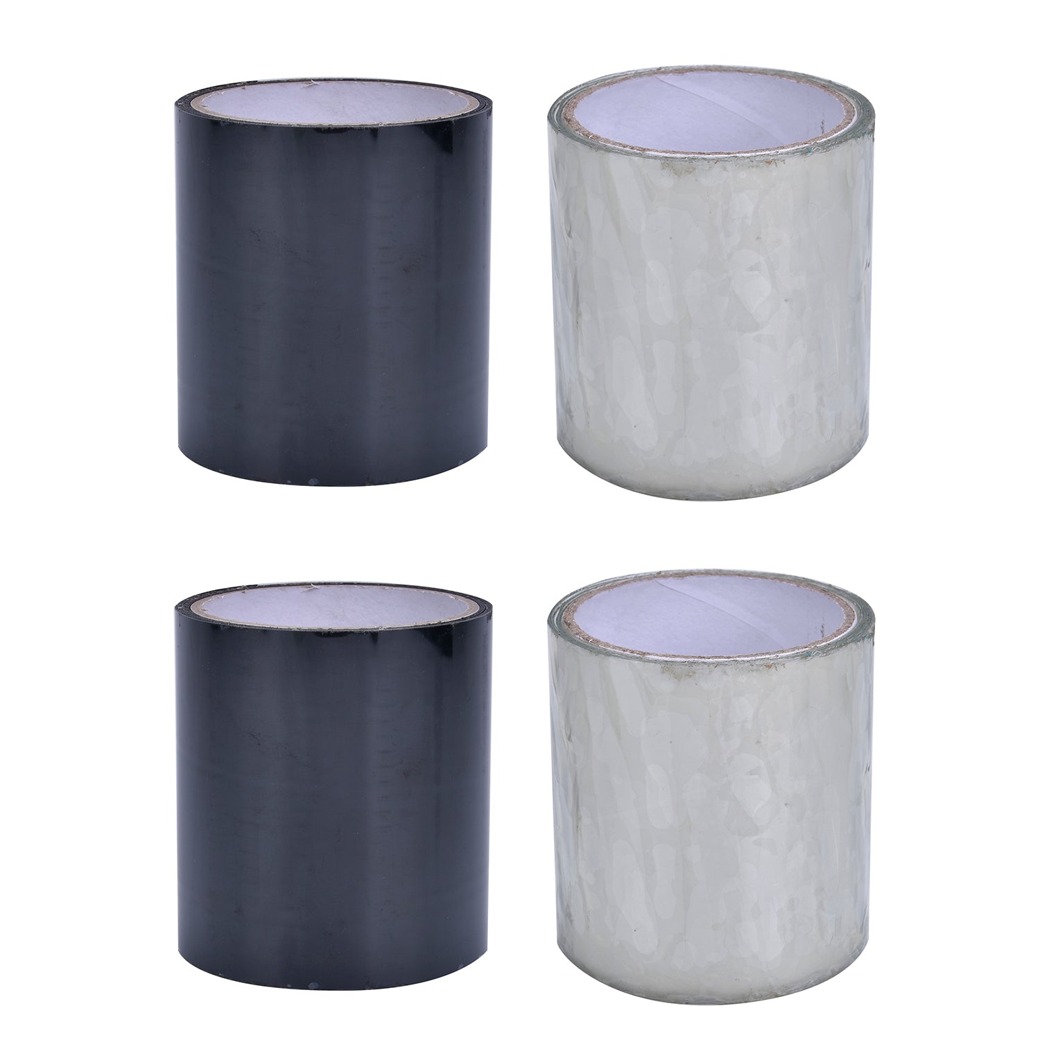 Pack of 4 - Heavy-Duty Flex Tape Rolls - Black & Transparent_440001514