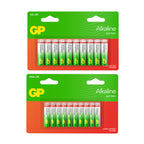 Pack of 40 GP Red Long Lasting Alkaline Batteries (AAA) and (AA) 20 Each_440001531