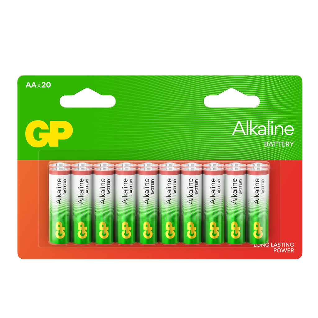 Pack of 40 GP Red Long Lasting Alkaline Batteries (AAA) and (AA) 20 Each_440001531