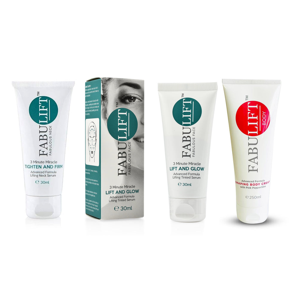 Fabulift 3 Minute Miracle Lift and Glow Instant Tinted Face Serum (30ml), Fabulift Tighten and Firm Lifting Neck Serum (30ml) - Complimentary Fabulift Shaping Body Cream (250ml)_440001536
