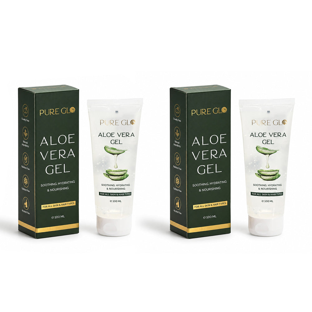 Summer Deal Pack of Four-PureGlo Aloe Revital Soothing Gel - Aloevera Gel, Hydrating & Nourishing (100ml/3.38oz)_440001544