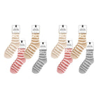 Pack of 8 Ultrasoft and Super Cozy Ladies Stripe Socks - Multi Colour_440001572