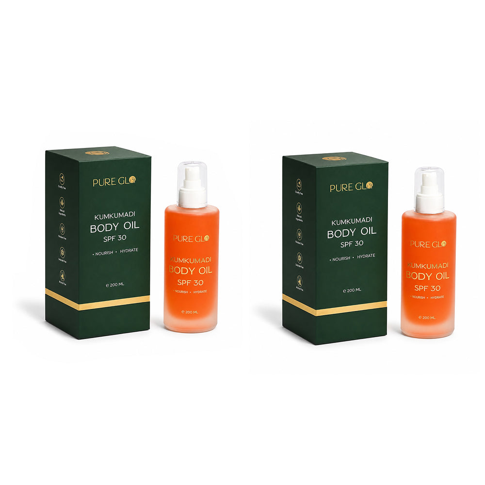 Pack of Two:PureGlo Kumkumadi Body Oil Infused with Kashmir Saffron with SPF 30 - 200ml_440001574