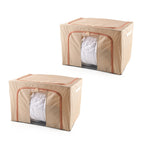 Pack of 2 - Bliss & Beyond Patterned Storage Box 100L (Size 60x42x40 cm) - Beige_440001602