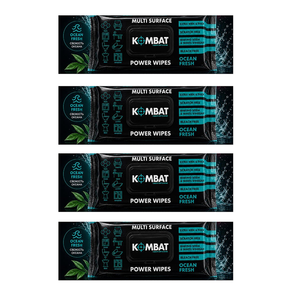 Pack of 4 -Ultimate Multi-Surface Cleaning Wipes 100 Extra-Wide & Thick Eco-Friendly Wipes - Total 400 Wipes Blue_440001606