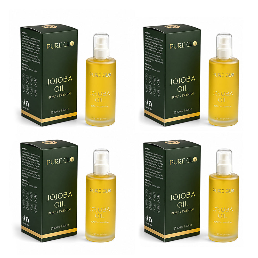 4 Pack - Pure Glo Cold Pressed Natural Jojoba Oil Volume - 200 ml_440001630