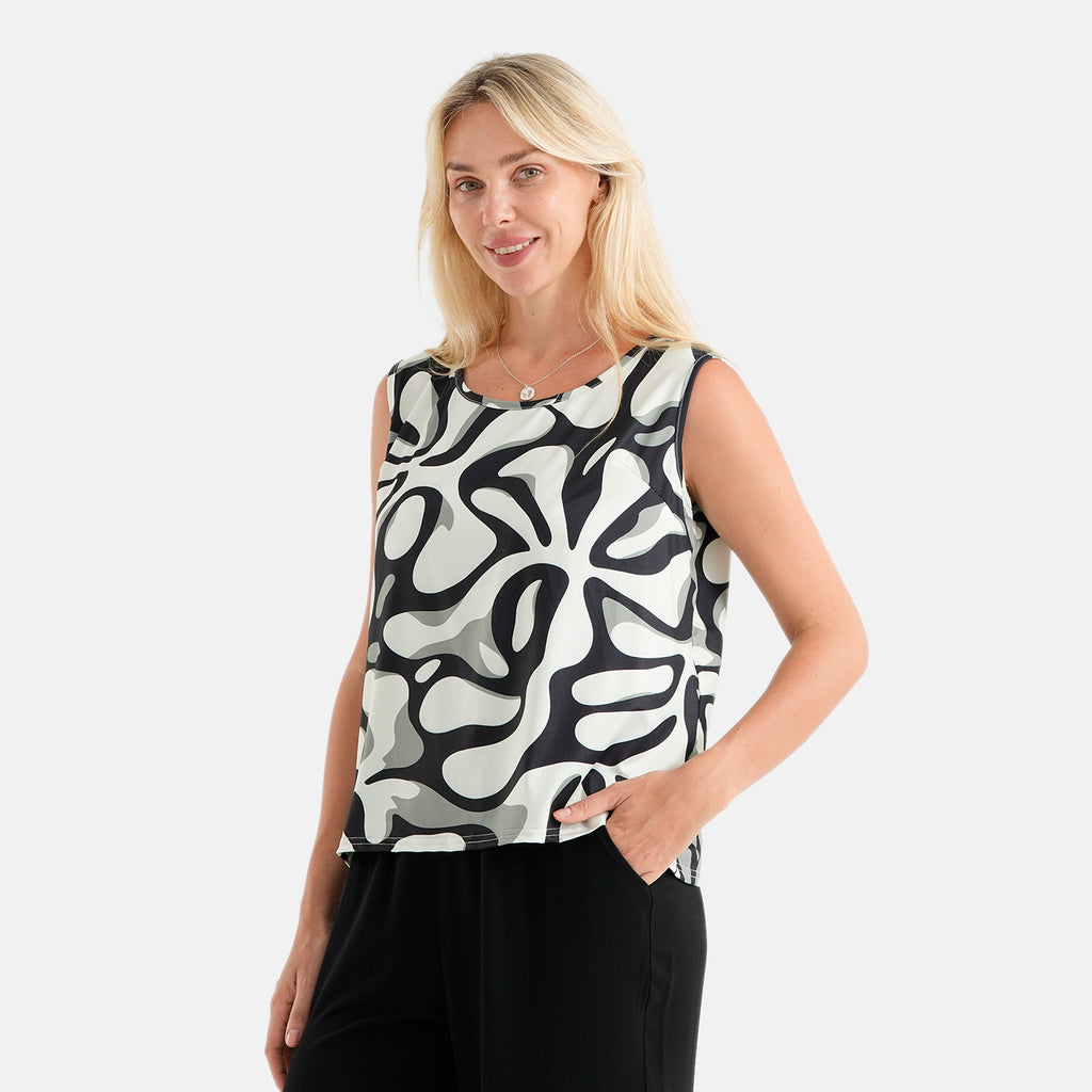 Maisi set of 2 print and solid color vest_4464178_3