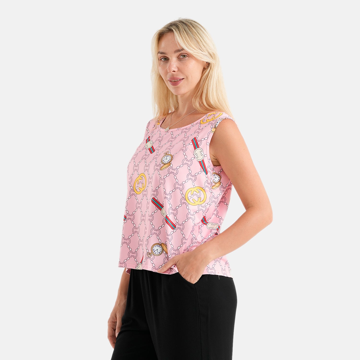 Maisi set of 2 print and solid color vest_4464182_3