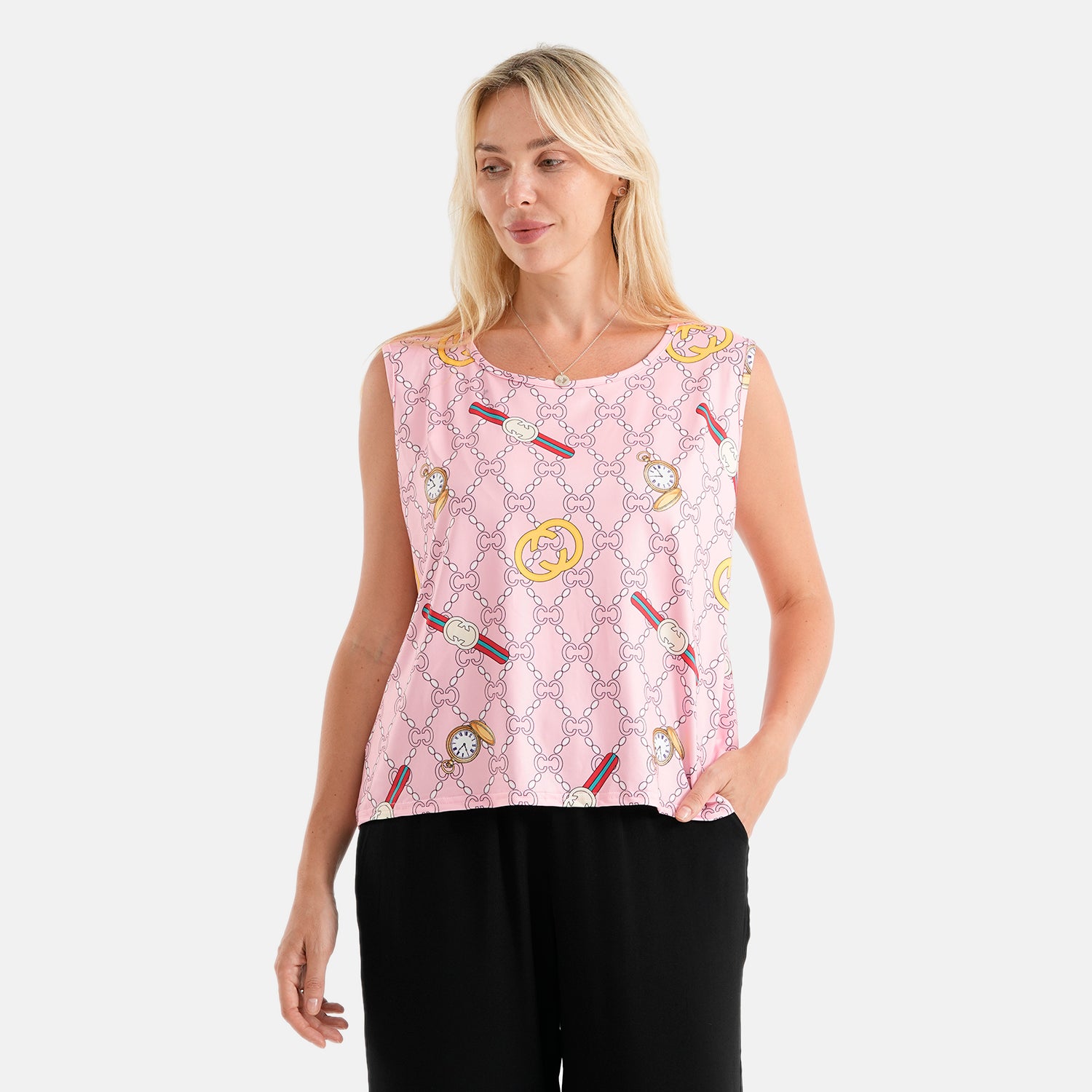 Maisi set of 2 print and solid color vest_4464183_1