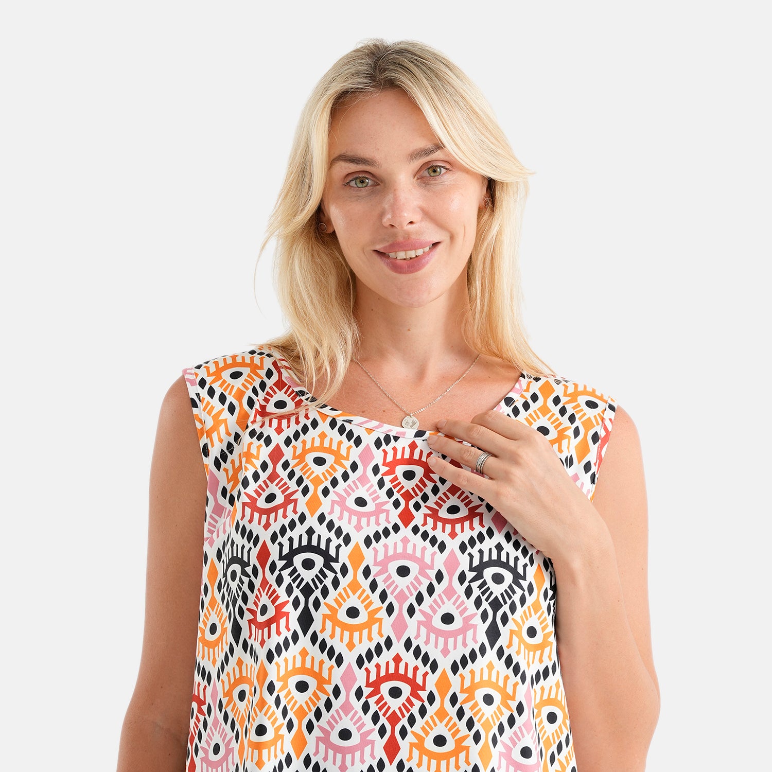 Maisi set of 2 print and solid color vest_4464184_4