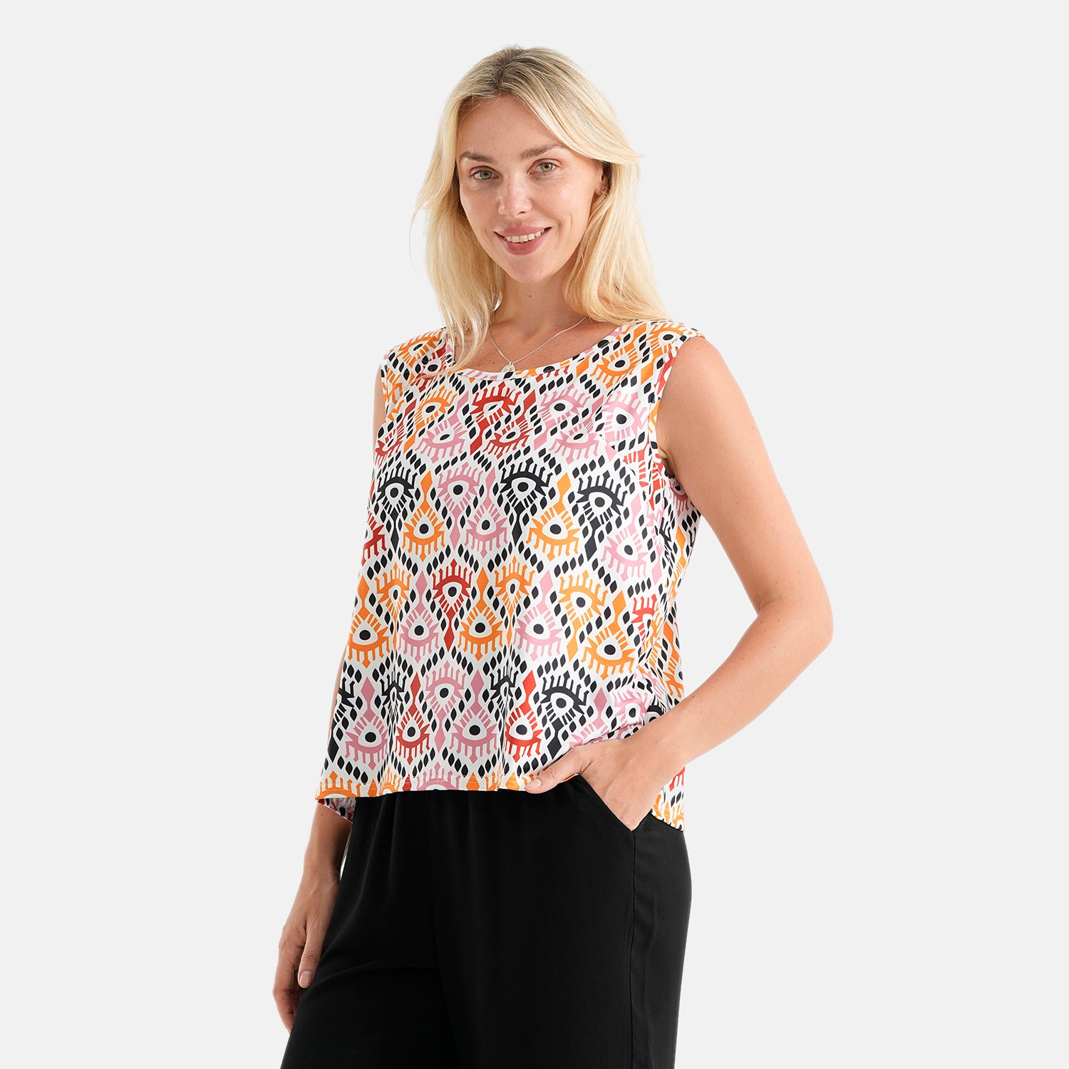 Maisi set of 2 print and solid color vest_4464186_3