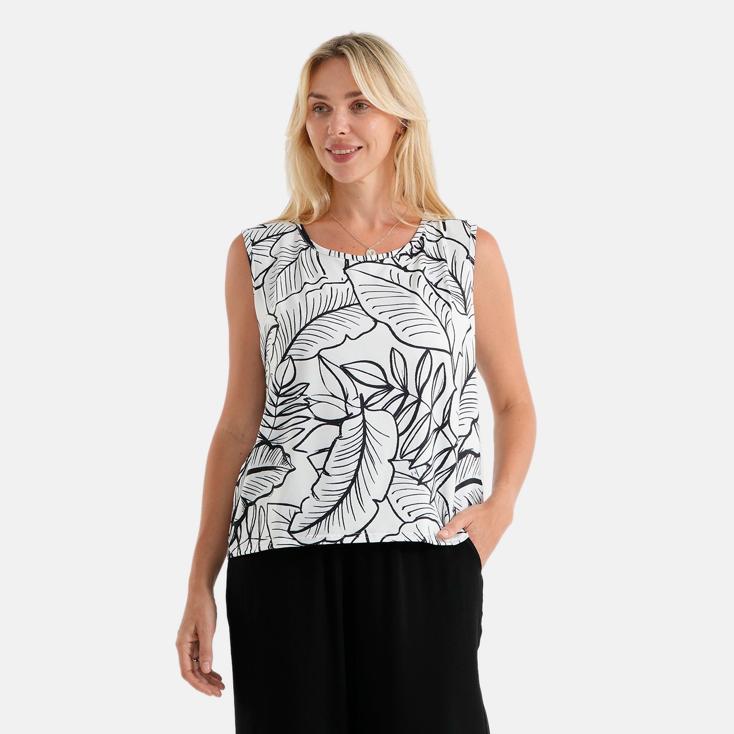 Maisi set of 2 print and solid color vest_4464187_1