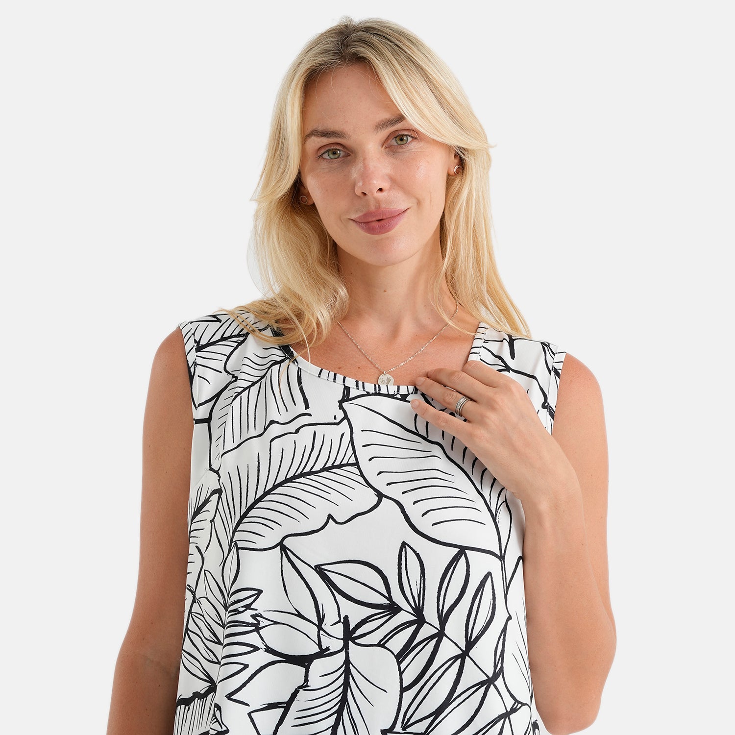 Maisi set of 2 print and solid color vest_4464188_4