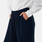 & Maisi Set of 2 - Womens Printed & Solid  Wide Leg Trousers (Size M, 12-14) - Brown with Blue & Navy_4488593_6