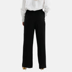 & Maisi Set of 2 - Womens Printed & Solid  Wide Leg Trousers (Size M, 12-14) - Black & White_4488606_2