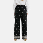 & Maisi Set of 2 - Womens Printed & Solid  Wide Leg Trousers (Size M, 12-14) - Black & White_4488606_5