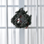 45cm Christmas Wreath with 30 LED String Light - Frost - Requires 3AA Batteries (Not Incld)