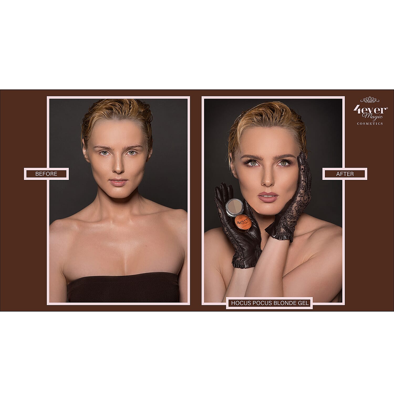 4Ever Magic Cosmetics- Double Shade Eyebrow Gel and Brush - Blonde