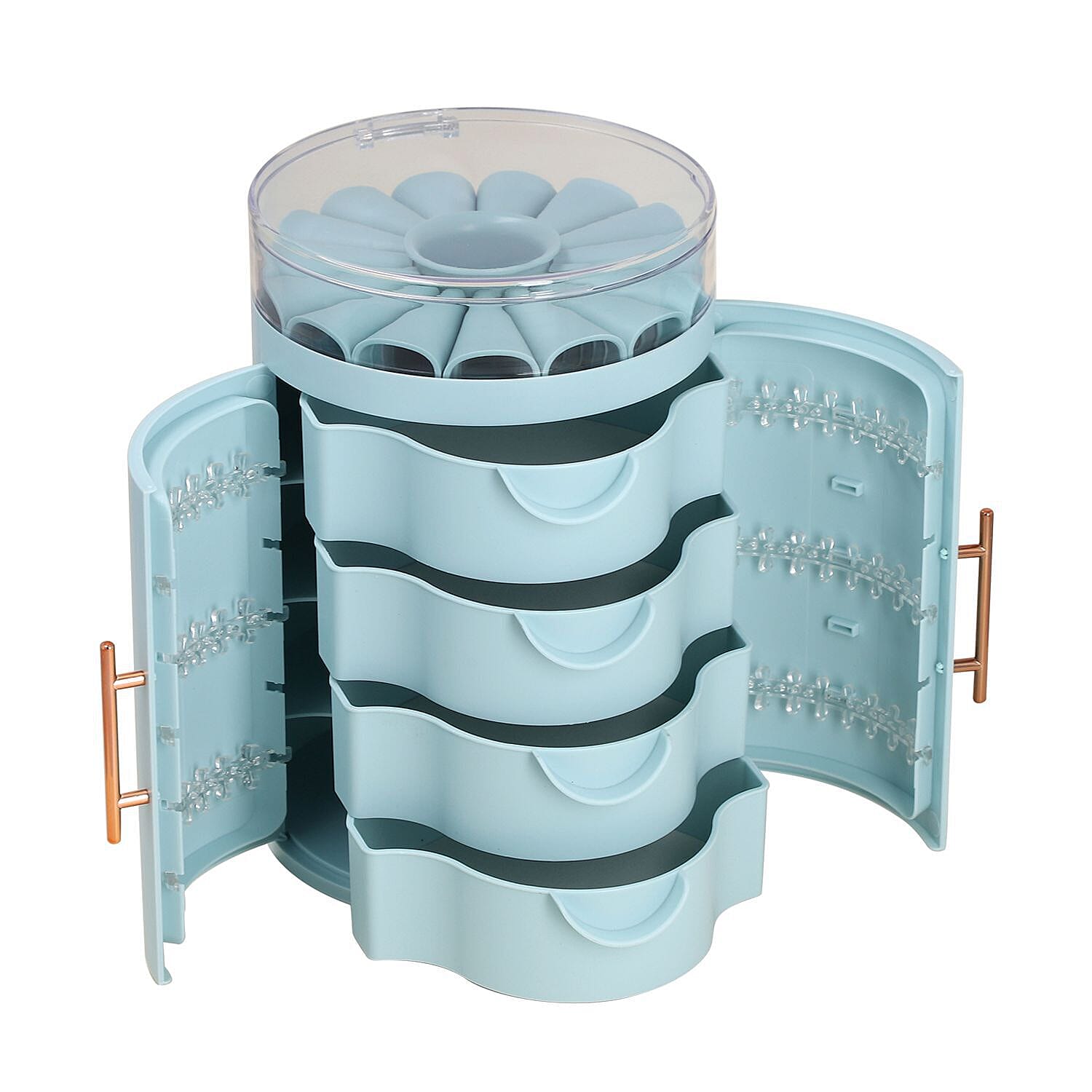 5 Layer Jewellery Organizer (Size 22x14 Cm) - Blue