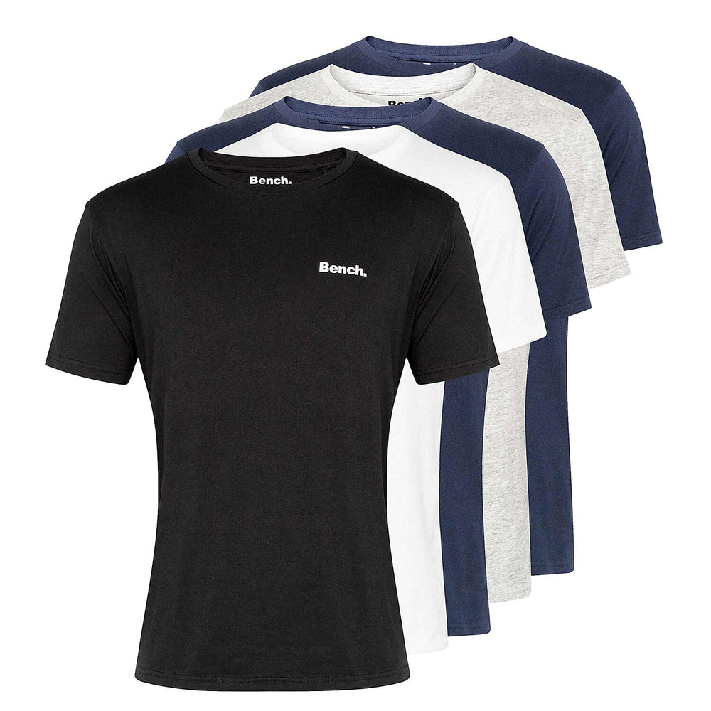 5 Pack Bench T Shirt with Free Socks (Size - L) -  White, Black, Grey and 2x Navy