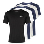 5 Pack Bench T Shirt with Free Socks (Size - L) -  White, Black, Grey and 2x Navy