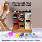 5 Piece Food Storage Plastic Container - Comes with 6 Measuring Spoons, 10 Labels and Marker