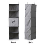 5-Shelf Hanging Shirt Rack with Storage Box - Grey