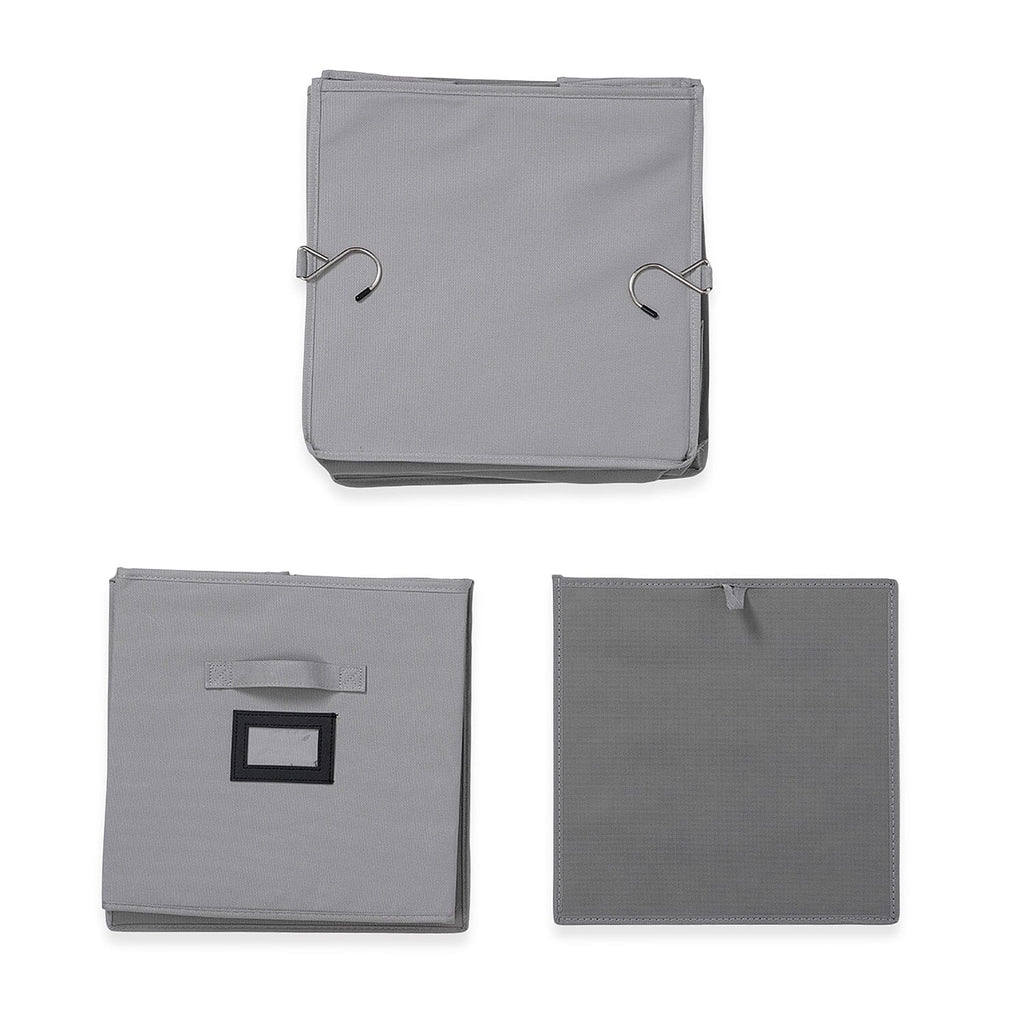 5-Shelf Hanging Shirt Rack with Storage Box - Grey