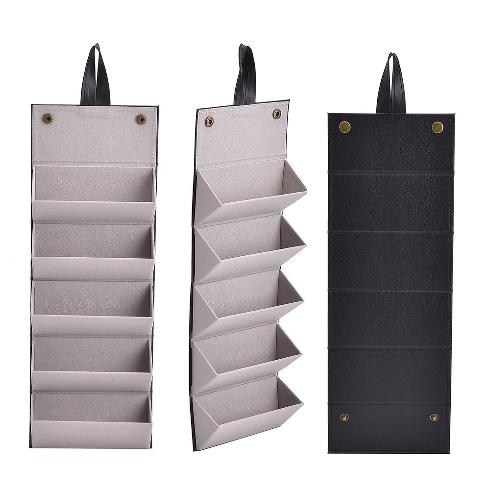5 Slot Multipurpose Foldable Travel Organizer with Handle (Size 17x13x12 cm) - Black