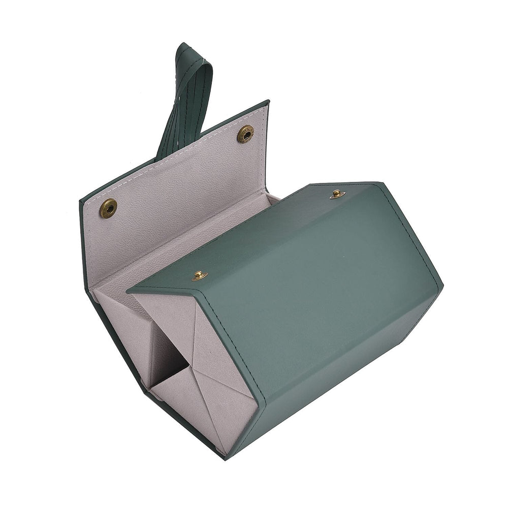 5 Slot Multipurpose Foldable Travel Organizer with Handle (Size 17x13x12 cm) - Dark Green