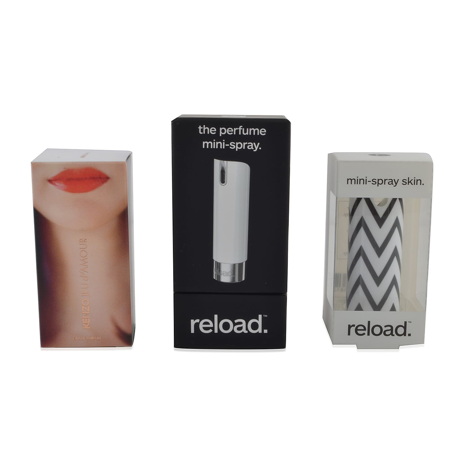 Reload Mini Perfume Spray White (Incl. Kenzo Jeau DAmour - 5ml & Zig Zag Skin)