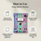 6-Pack Floral Hanging Dehumidifiers - 2 x Magnolia, 2 x Jasmine, 2 x Gardenia
