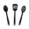 6 Piece Cookware Utensil Set- Inc. 2 Slotted Spoon, 2 Solid Spoon, - 2 Spatula - Black