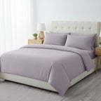 6 Piece Cotton Duvet Cover Set - Inc. 1 Duvet Cover, 1 Fitted Sheet with 2 Housewife & 2 Oxford Pillowcases (King) - Light Grey