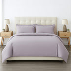 6 Piece Cotton Duvet Cover Set - Inc. 1 Duvet Cover, 1 Fitted Sheet with 2 Housewife & 2 Oxford Pillowcases (King) - Light Grey