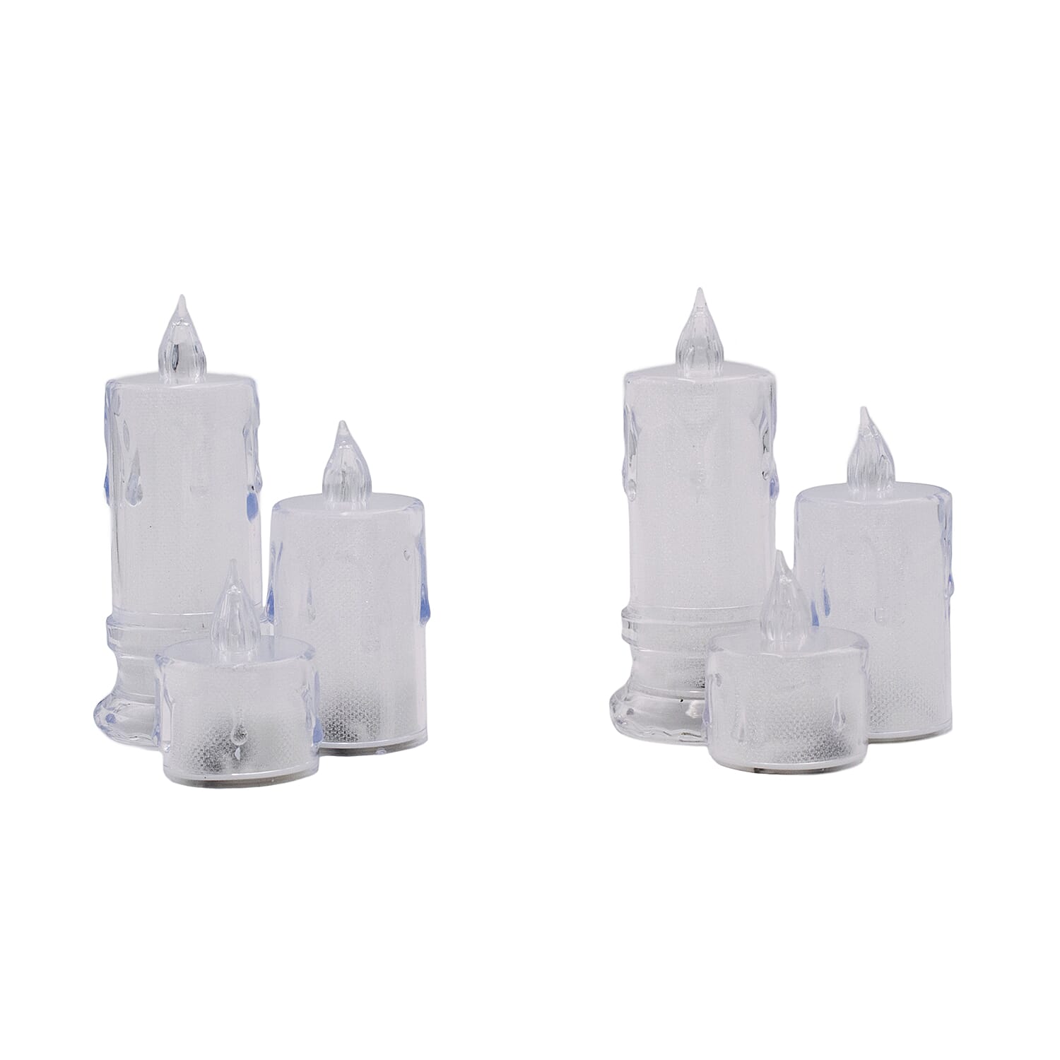 6 Piece Tea Lights Set (2-4x5cm, 2-4x6.5cm, 2-4x8 cm) - White