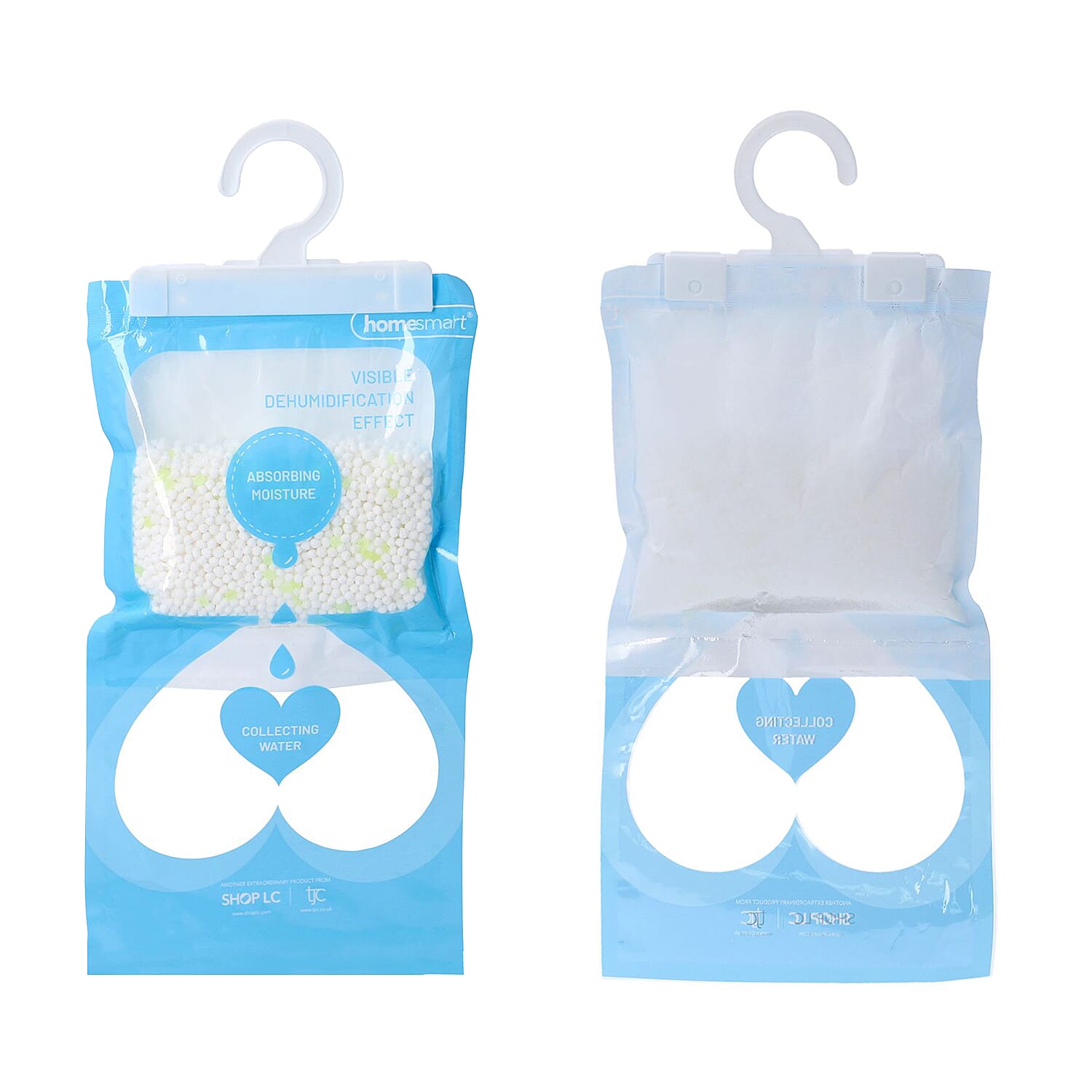 Set of 10 - HOMESMART Hanging Dehumidifier Bags - Absorb Moisture, Reduce Mould And Mildew (220gx10)