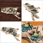 Jardin de Bali Gamal Wood and Glass Tealight Holder x 3