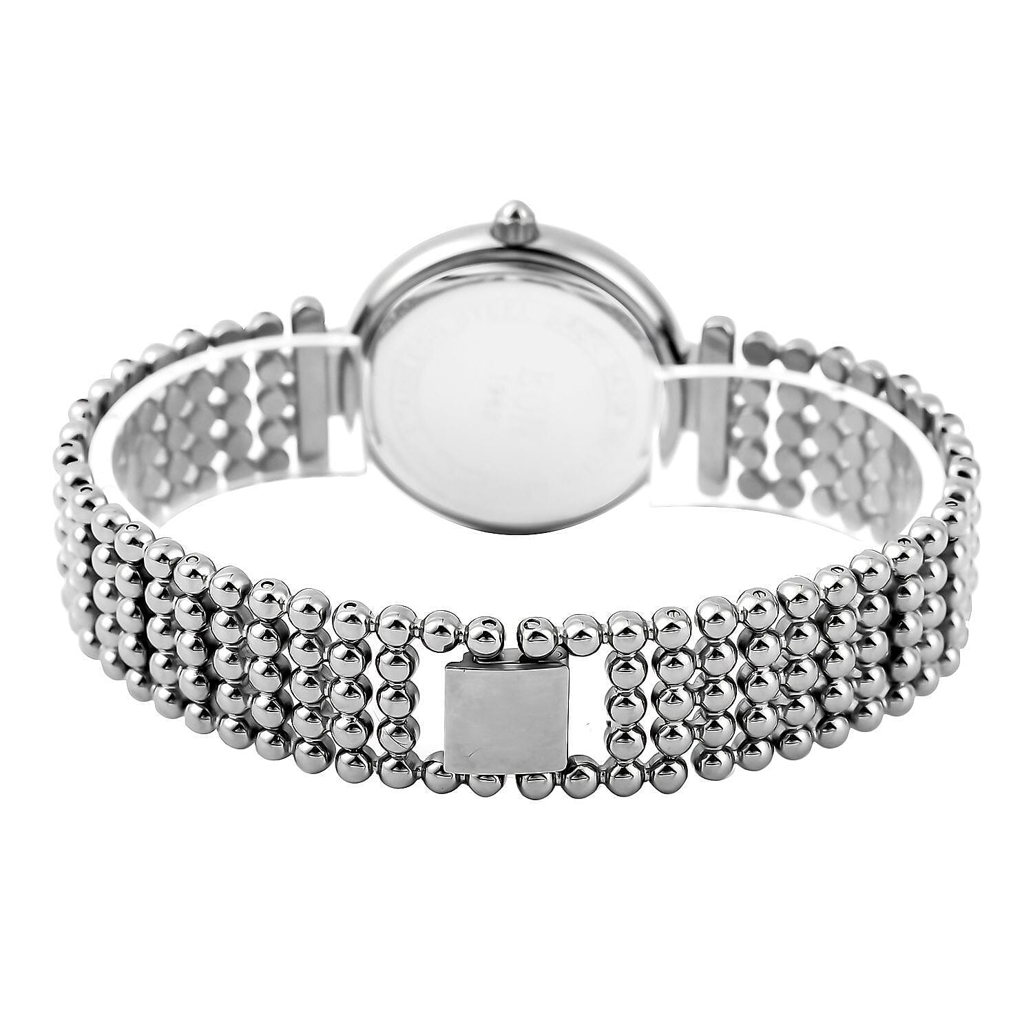 EON 1962 Swiss Movement 12 Champagne Studded 5 ATM Water Resistant Watch in Silver Tone