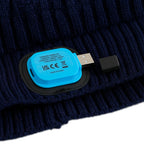 USB Rechargeable Waterproof LED Lighted Bobble Hat with Sherpa Lining (Size 26x20 Cm) - Black_6126642_5