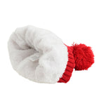 USB Rechargeable Waterproof LED Lighted Beanie Cap with Sherpa Lining and Faux Fur Bauble (Size 26x20 Cm) - Red_6126655_4