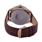 JOWISSA Tiro Swiss Mens 5 ATM Water Resistant Watch with Alligator Print Genuine Leather Strap - Rose Gold & Brown_6325174_4