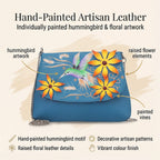 THE HANDCRAFTED LUXURY - Sukriti 100% Genuine Leather Handpainted Shoulder Bag - Blue