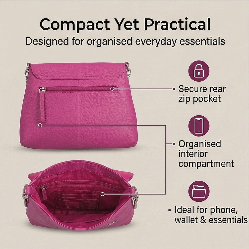 THE HANDCRAFTED LUXURY - Sukriti 100% Genuine Leather Handpainted Shoulder Bag - Pink