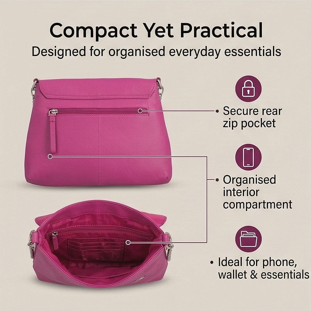 THE HANDCRAFTED LUXURY - Sukriti 100% Genuine Leather Handpainted Shoulder Bag - Pink