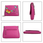 THE HANDCRAFTED LUXURY - Sukriti 100% Genuine Leather Handpainted Shoulder Bag - Pink