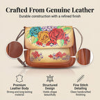 THE HANDCRAFTED LUXURY - Sukriti 100% Genuine Leather Handpainted Shoulder Bag - Tan