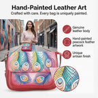 THE HANDCRAFTED LUXURY - Sukriti 100% Genuine Leather Handpainted Shoulder Bag - Blue