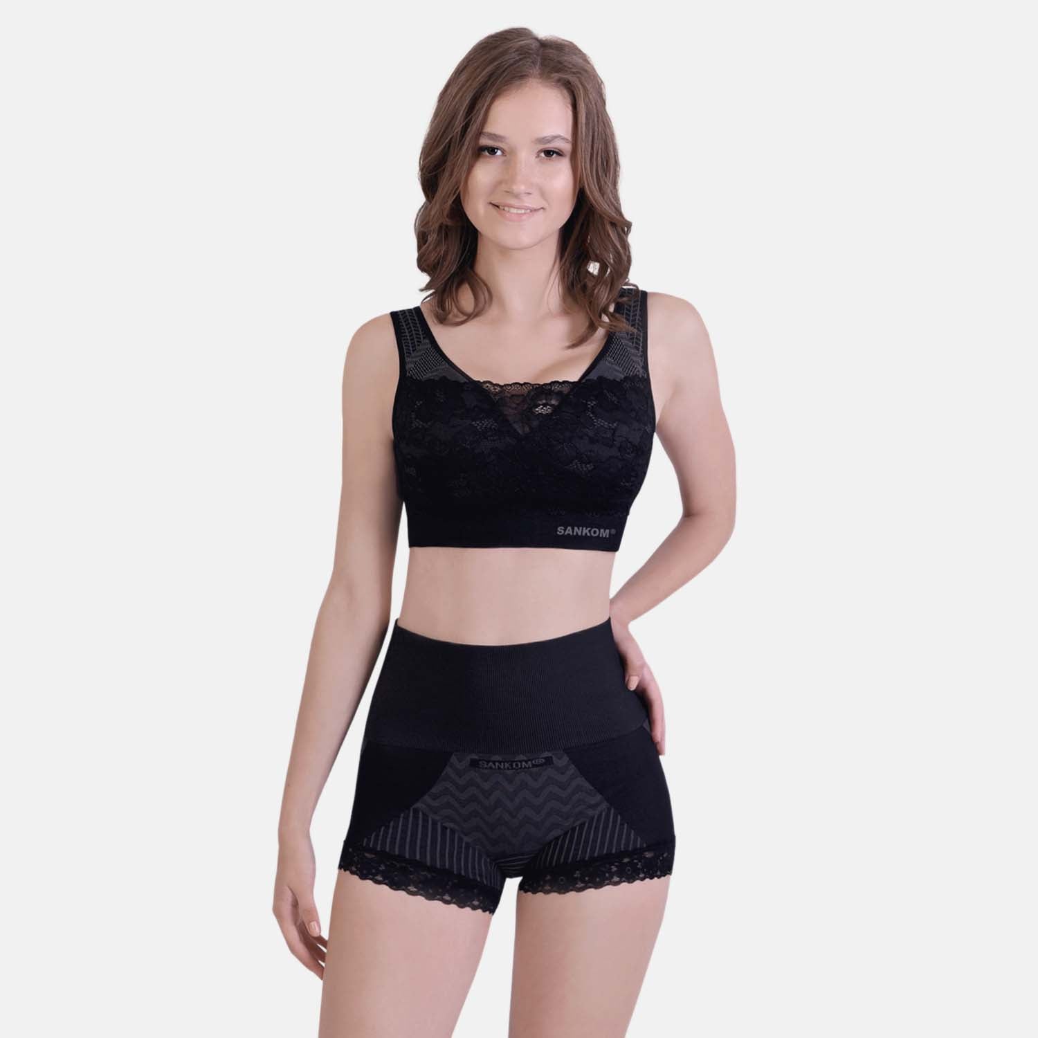 SANKOM SWITZERLAND Patent Premium Aloe Vera Black High Waisted Briefs (Size S/M, 8-10)_6861643