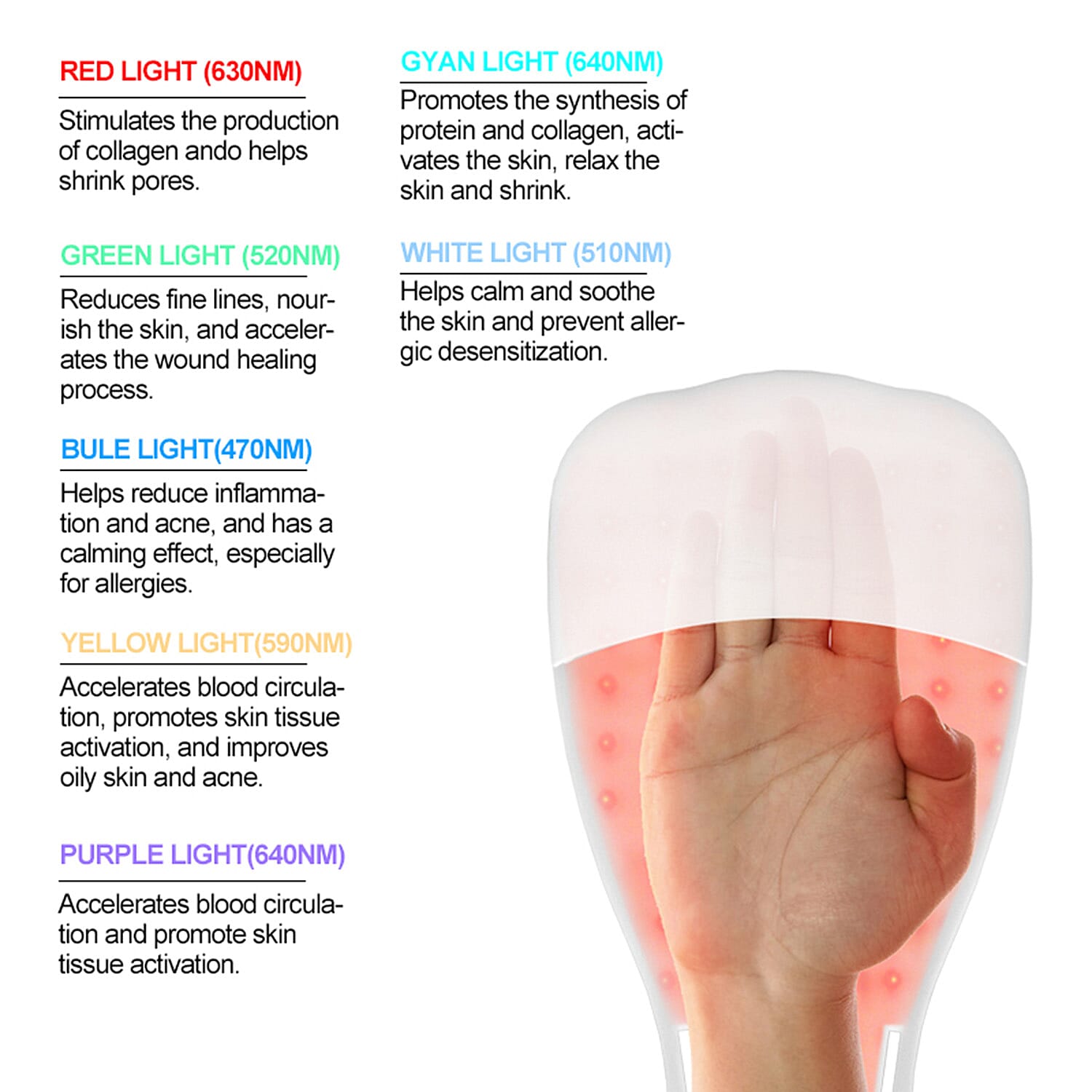 ErthSkin 7 Colour LED Therapy Glove